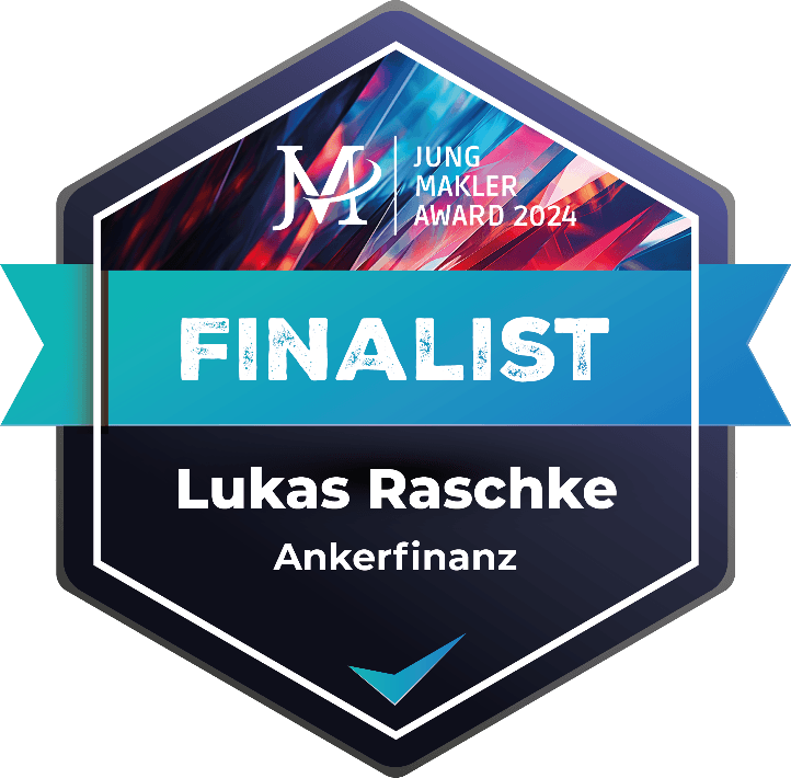 Ein Siegel vom Jungmakleraward 2024 als Finalist Ankerfinanz