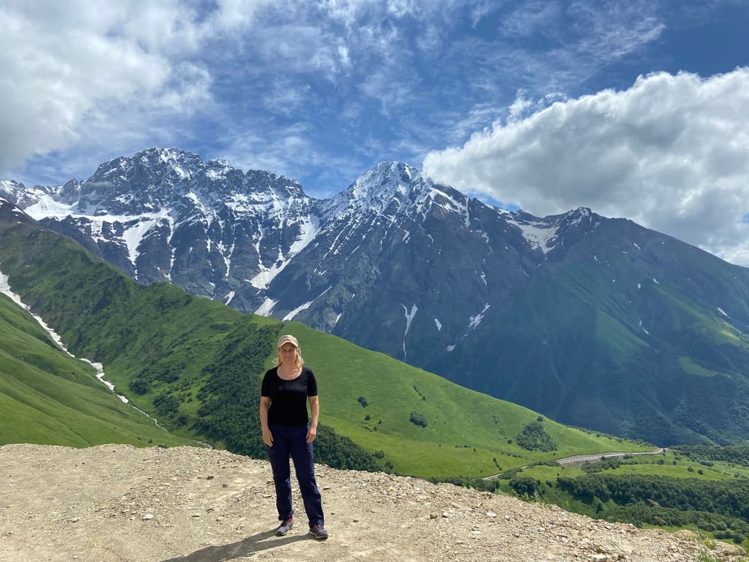 Foto der Kundin in den Bergen